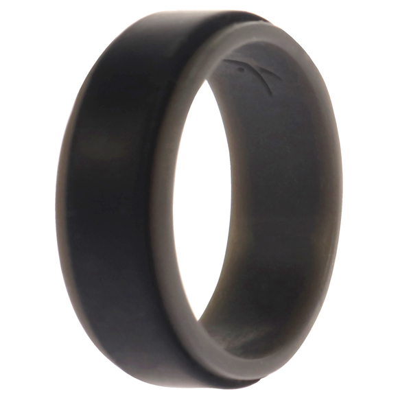 Silicone Wedding 2Layer Step Ring - Grey-Black by ROQ for Men - 11 mm Ring - Picture 2 of 2